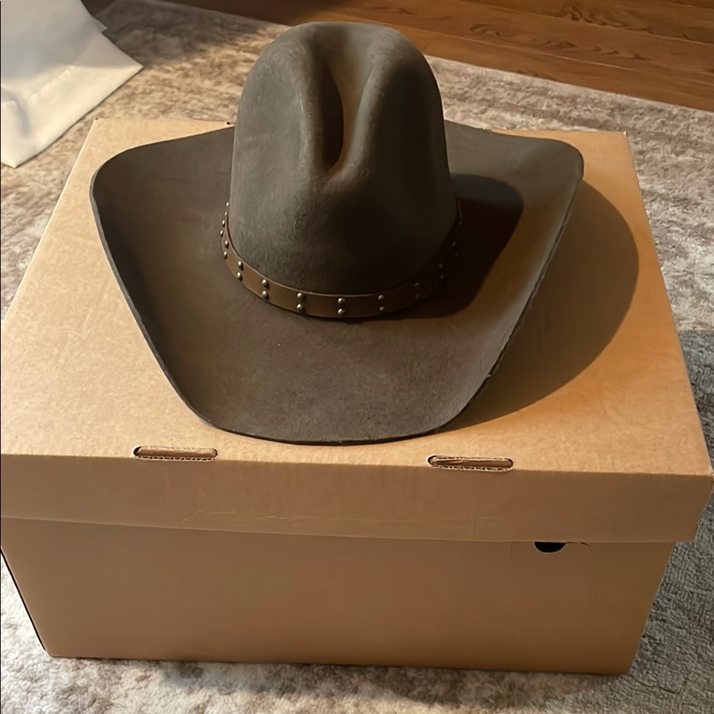 Stetson Brown Cowboy Hat with Wide Brim and Tall Crown